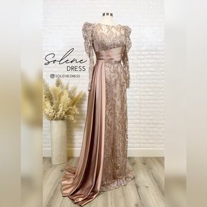 Rose Gold Formal Evening Dress